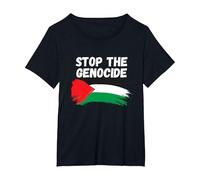Drapeau Stop The Genocide T-Shirt, Femme Grandes Tailles, Noir, 6X