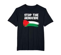 Drapeau Stop The Genocide T-Shirt, Homme Grandes Tailles, Noir, 3X Tall