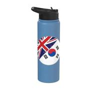 Drapeau sud-coréen du Royaume-Uni Amour sud-coréen Stainless Steel Insulated Water Bottle