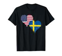 Drapeau Suède États-Unis Génial du Fier Américain Suédois T-Shirt
