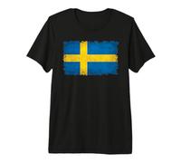 Drapeau suédois de la Suède avec Un Style Grungy T-Shirt Haut de Gamme