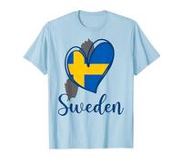 Drapeau suédois patriotique suédois mignon en forme de cœur pour filles et enfants T-Shirt