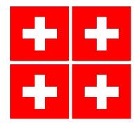 Drapeau Suisse (4 Fois 6,3x6,3cm) - Sticker/Autocollant