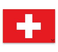 Drapeau Suisse Autocollant - Drapeau Pays Autocollant 8,5 x 5,5 cm WF035