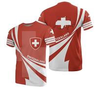 Drapeau suisse Football Jersey T-shirts D'été Hommes À Manches Courtes Casual Sport T Shirt Suisse Football Clubs Mode Homme Vêtements TTwd79210LJ