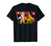 Drapeau Suisse Porto Rico Racines Suisse-Porto-ricaines T-Shirt Graphique avec Valeur