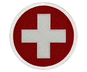 Drapeau suisse rond Brodé Crochet et boucle d'attache Patch