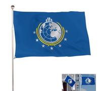 Drapeau Super Earth 0,9 x 1,5 m, idéal pour les dortoirs et les événements en plein air, polyester à double couture de qualité supérieure avec œillets en laiton.