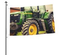 Drapeau sur le thème du tracteur 61 x 91 cm - Impression double face - Drapeau de jardin pour l'extérieur - Bannière cadeau avec œillets - Toile de fond pour photo pour décoration intérieure et