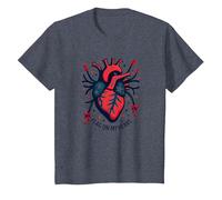 Drapeau sur Mon cœur T-Shirt, Enfant, Bleu Chiné, 2 Ans