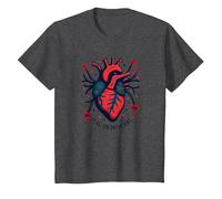 Drapeau sur Mon cœur T-Shirt, Enfant, Chiné Foncé, 2 Ans