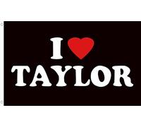 Drapeau Swi-ft 2024 « I love Taylor » avec œillets en laiton pour intérieur et extérieur avec œillets en laiton, couleurs vives et décorations résistantes à la décoloration