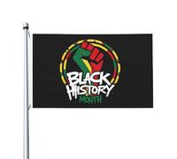 Drapeau Symbole Du Poing Et De La Main Du Mois De L'Histoire Des Noirs Œillets Métalliques Drapeau Pirate Personnalisé Bannière Pour Jardin Home Événements Sportifs 3X5Ft