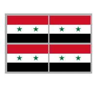 Drapeau Syrie Av.2024 (4 Stickers - 9.5 X 6.3 Cm) - Sticker/Autocollant