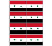 Drapeau Syrie Av.2024 (8 Stickers - 9.5 X 6.3 Cm) - Sticker/Autocollant
