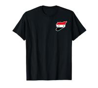 Drapeau Syrie Carte Deux étoiles Moyen-Orient Pays T-Shirt