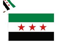 drapeau syrie libre,Syria Flag,Syrian Flag - 150 X 90 Cm,flagge Der Syrischen Revolution,syrian revolution flag,Syrian Green Flag for Indoor House Yard Decor, Fade Resistant for Outdoor Party Decor