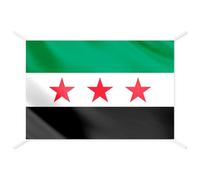 Drapeau Syrie officiel - Drapeaux du Monde pour intérieur et extérieur, drapeaux décoratifs et collection, drapeau francais inclus - Taille 144x93 cm