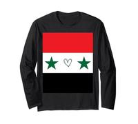 Drapeau syrien avec cœur Fier, Patrimoine, identité Nationale Manche Longue