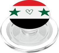 Drapeau syrien avec cœur Fier, Patrimoine, identité Nationale PopSockets PopGrip pour MagSafe