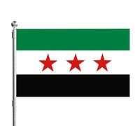 Drapeau syrien avec œillet 59 x 35 pouces Impression numérique Bannière de drapeau syrien à double couture en polyester vibrant qui ne se décolore pas et résistant au vent pour les événements sp