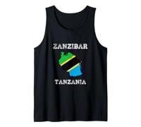 Drapeau Tanzanie Vieilli Zanzibar Pride Débardeur