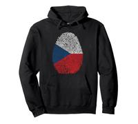 Drapeau tchéquie ADN Empreintes digitales Patrimoine ancestral Traditions Sweat à Capuche