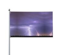 Drapeau tempête avec foudre - Drapeau de jardin extérieur - 0,9 x 1,5 m - Bannière en polyester imprimé vif - Facile à accrocher pour terrasse, fête, camping