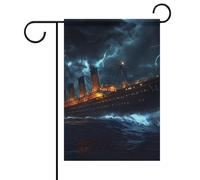 Drapeau tendance Titanic in Thunder, résistant et idéal pour les festivals, les jardins, les pelouses, l'intérieur et l'extérieur.