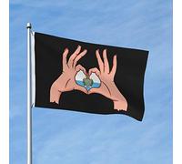 Drapeau Tenir L'Amour Dans Ses Mains Flag De Saint-Marin Bannière De Drapeaux Renforcé Avec Traditionnel Bannière À Œillets, Pour D'Intérieur, Les Bureaux, Jardin, 90x150cm