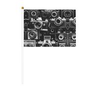 Drapeau tenu dans la main, drapeaux en polyester d'impression de collection d'appareil photo avec poteau en plastique pour des événements et la décoration
