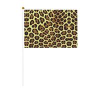 Drapeau tenu dans la main, drapeaux en polyester imprimé girafe avec poteau en plastique pour événements et décoration