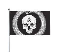 Drapeau tête de mort satanique Léviathan, sceau de Lucifer, Baphomet, 90 x 150 cm, décoration de fête, drapeau emblématique