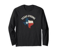 Drapeau Texas Fort Contour Couleurs Support Design Manche Longue