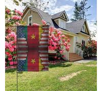 Drapeau texturé américain camerounais double face 28 x 40 pouces, décoration extérieure pour jardin