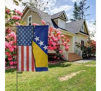Drapeau texturé américain et bosniaque double face 28 x 40 pouces, décoration extérieure pour jardin