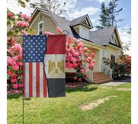 Drapeau texturé américain et égyptien double face 28 x 40 pouces, décoration extérieure pour jardin