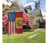 Drapeau texturé américain et espagnol double face 28 x 40 pouces, décoration extérieure pour jardin