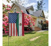 Drapeau texturé américain et mexicain double face 28 x 40 pouces, décoration extérieure pour jardin