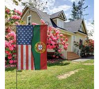 Drapeau texturé américain et portugais double face 28 x 40 pouces, décoration extérieure pour jardin