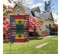 Drapeau texturé américain ghanéen double face 28 x 40 pouces, décoration extérieure pour jardin