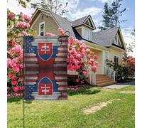 Drapeau texturé américain slovaque double face 28 x 40 pouces, décoration extérieure pour jardin