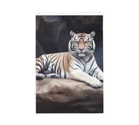 Drapeau tigre assis sur des animaux de roche pour l'extérieur, 6 x 0,9 m, imprimé vertical, drapeau de jardin, bannière de vacances avec œillets, drapeau de maison, cour pour pelouse, porche
