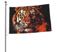 Drapeau tigre en feu de 60 x 91 cm double face avec œillets en laiton - Bannière de vœux pour intérieur ou extérieur - Décoration d'intérieur ou d'extérieur