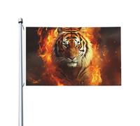 Drapeau tigre en flamme, drapeau de jardin double face avec œillets en laiton qui ne se décolore pas, bannière de vœux, décoration d'intérieur ou d'extérieur
