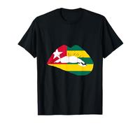 Drapeau Togo Lèvre Drapeau Togolais Fierté Togolaise Racines Togolaises T-Shirt
