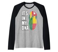 Drapeau Togolais et Bénin Mix Heritage DNA Manche Raglan
