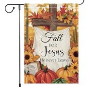 Drapeau Tombez Pour Jésus, Il Ne Vous Quitte Jamais. Citrouille D'Automne Bannière Décoratif Durable 30X45Cm Drapeaux De Maison Pour Ferme Vacances