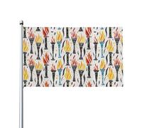 Drapeau torche décoratif extérieur pour jardin ou cour 90 x 150 cm