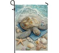 Drapeau Tortue Blue Sea Turtle Beach Drapeau Pirate Lavable Bannière, Pour D'Intérieur, Balcon, Jardin, 30x45cm
